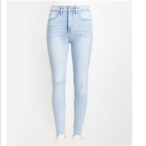 LOFT Chewed Hem High Rise Skinny Jeans